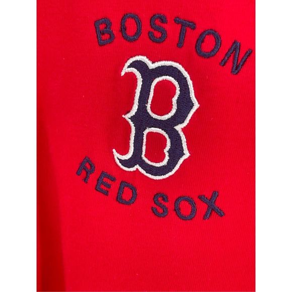 Major League Boston Red Sox Top Women Size Medium Full Zip Red Blue Baseball - Picture 4 of 14